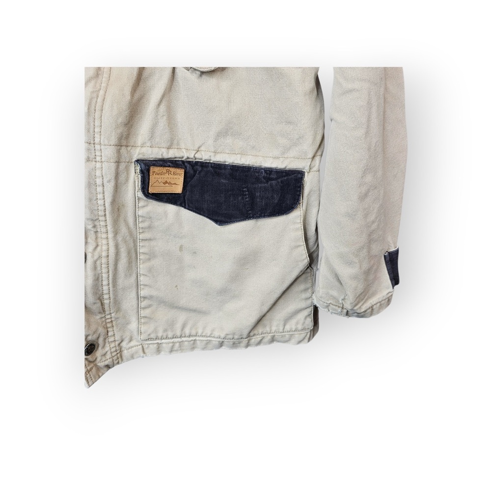 Powder River Outfitters Canvas Ranch Jacket White Denim Accents Large - Picture 4 of 9